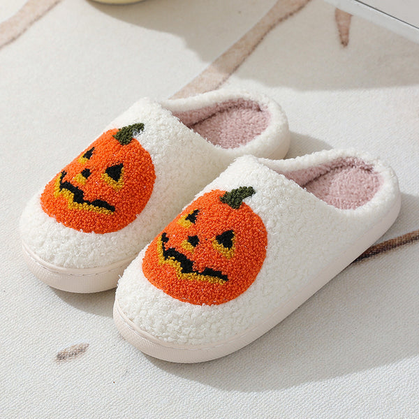 Rubber Soled Plush Slippers