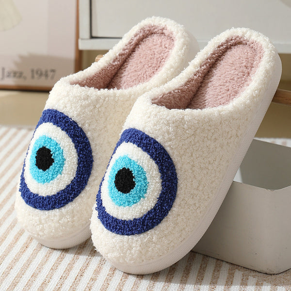 Rubber Soled Plush Slippers