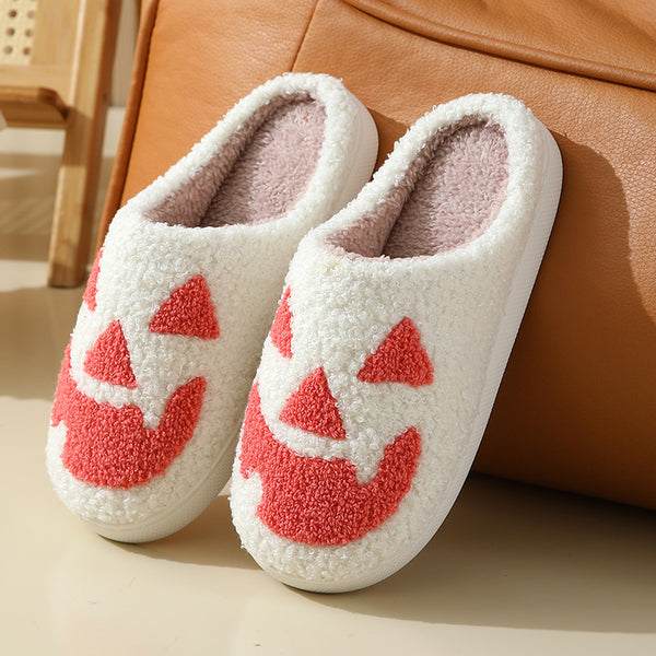 Rubber Soled Plush Slippers