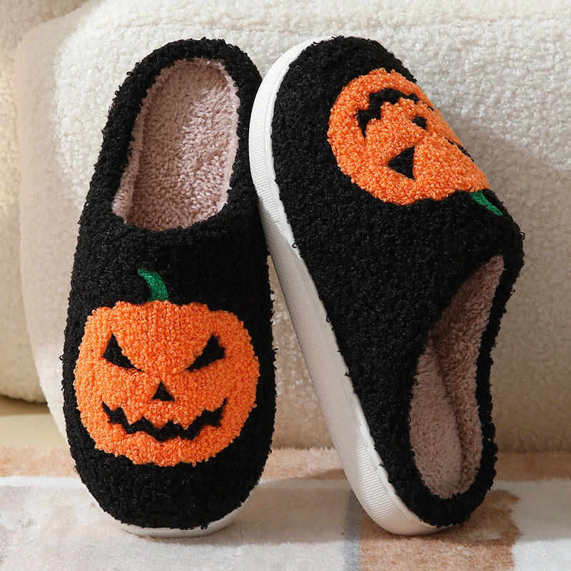 Rubber Soled Plush Slippers
