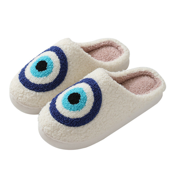 Rubber Soled Plush Slippers