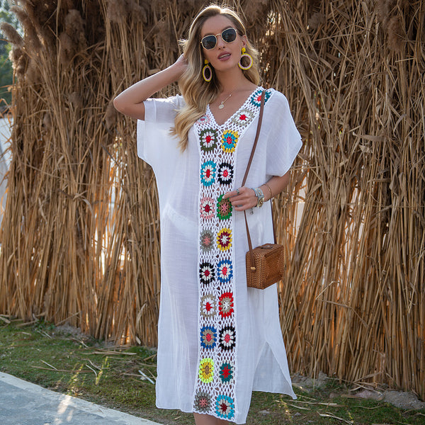 Long Crochet Panel Dress