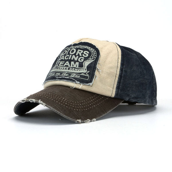 Colorblock Distressed Baseball Cap