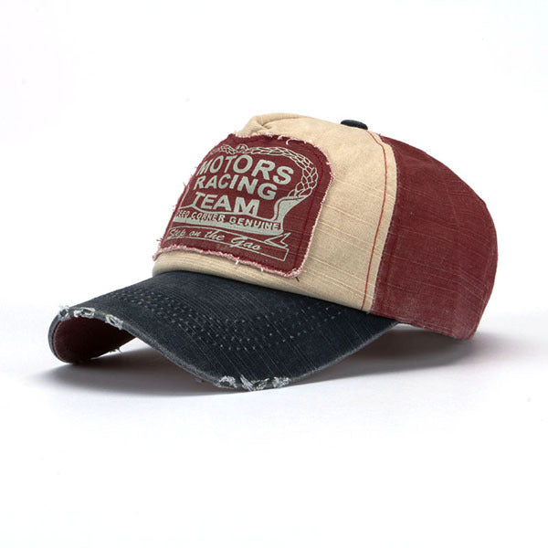 Colorblock Distressed Baseball Cap