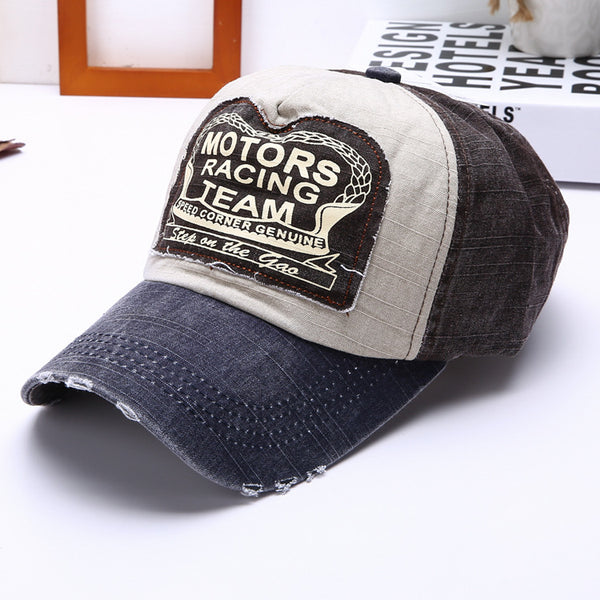 Colorblock Distressed Baseball Cap