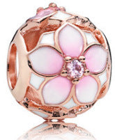 Magnolia Flower Pandora Style 925 Sterling Silver Charm