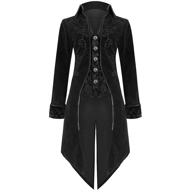Men's Slim Fit Steampunk Long Jacket