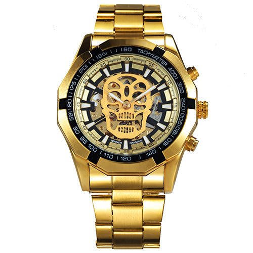 Stainless Steel Skull Faced Men's Watch