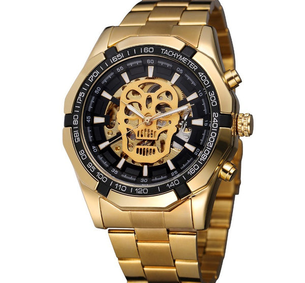 Stainless Steel Skull Faced Men's Watch