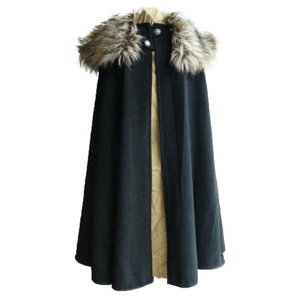 Faux Fur Collar Cloak