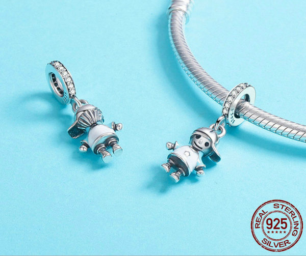 925 Sterling Silver Little Girl or Boy Pendant Pandora Style Charm Beads