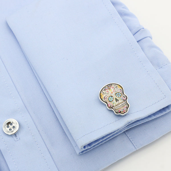 Printed skull cufflinks