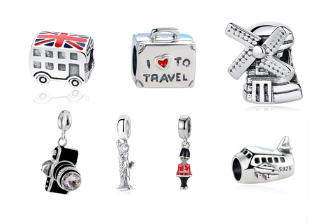 Pandora Style Love To Travel 925 Sterling Silver Charms