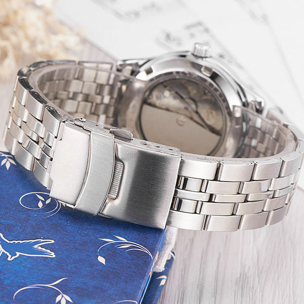 Luxury Women Mechanical Watch Skeleton Design Steel Waterproof Female Automatic